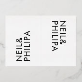 Ultramoderne, kühne Namen 2 x UAWG GOLD Folieneinladung (Rückseite)