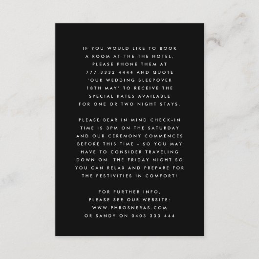 Ultramoderne, kühne Namen Big Simple Wedding Begleitkarte (Vorderseite)