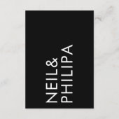 Ultramoderne, kühne Namen Big Simple Wedding Begleitkarte (Rückseite)
