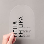 Ultramoderne, kühne NAMES Einfache Hochzeit Acryleinladungen (Insitu (Handheld))