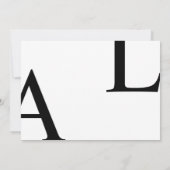 Ultramoderne Layout Elegante Monogramm Hochzeit Einladung (Rückseite)