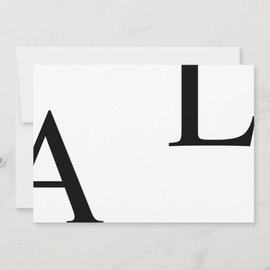 Ultramoderne Layout Elegante Monogramm Hochzeit Einladung (Rückseite)