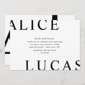 Ultramoderne Layout Elegante Monogramm Hochzeit Einladung (Vorne/Hinten)