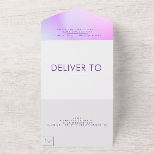 Ultramoderne Lila Hochzeit im Herbst All In One Einladung (Außenbereich)