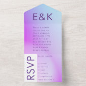 Ultramoderne Lila Hochzeit im Herbst All In One Einladung (Innen)