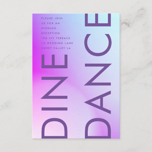Ultramoderne Lila Hochzeit im Herbst Begleitkarte (Vorderseite)