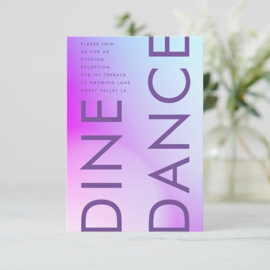Ultramoderne Lila Hochzeit im Herbst Begleitkarte (Stehend Vorderseite)