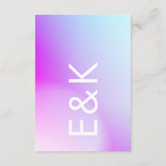 Ultramoderne Lila Hochzeit im Herbst Begleitkarte (Rückseite)