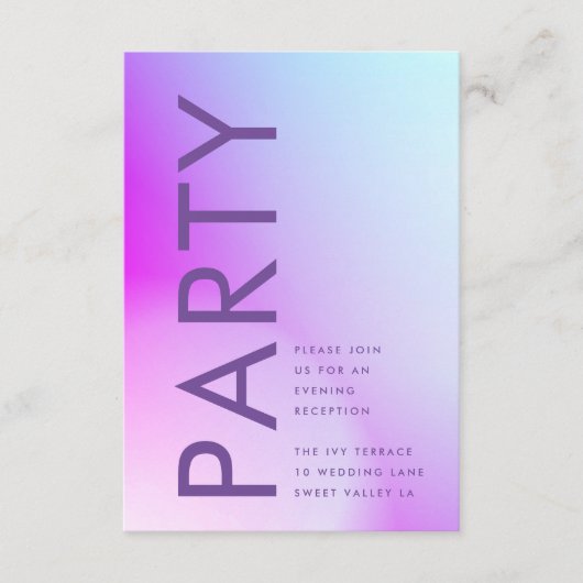 Ultramoderne Lila Hochzeit im Herbst Begleitkarte (Vorderseite)