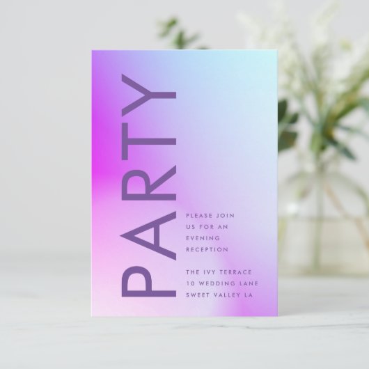 Ultramoderne Lila Hochzeit im Herbst Begleitkarte (Stehend Vorderseite)