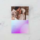 Ultramoderne Lila Hochzeit im Herbst Dankeskarte (Innenseite)