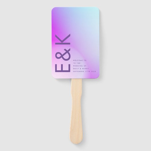 Ultramoderne Lila Hochzeit im Herbst Fächer (Vorderseite)