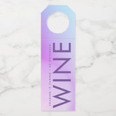 Ultramoderne Lila Hochzeit im Herbst Flaschenanhänger (Vorderseite)