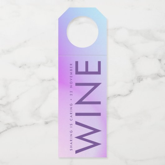 Ultramoderne Lila Hochzeit im Herbst Flaschenanhänger (Vorderseite)