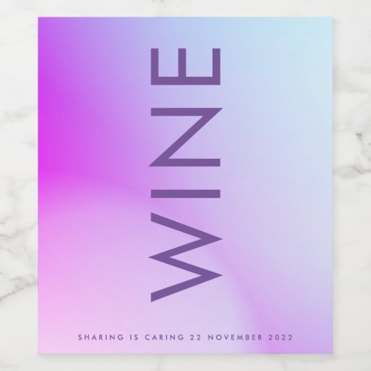 Ultramoderne Lila Hochzeit im Herbst Weinetikett (Einzelnes Label)