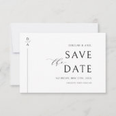 Ultramoderne Minimal Schwarz & Weiß Save the Date (Vorderseite)