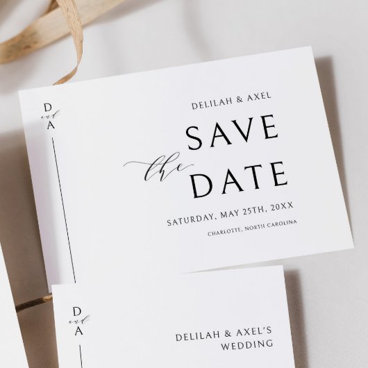 Ultramoderne Minimal Schwarz & Weiß Save the Date