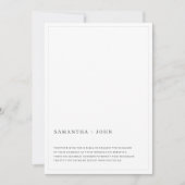 Ultramoderne minimale ästhetische Hochzeit Einladung (Vorderseite)