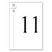 Ultramoderne minimale Schwarz/Weiß Tischnummer (Vorderseite)