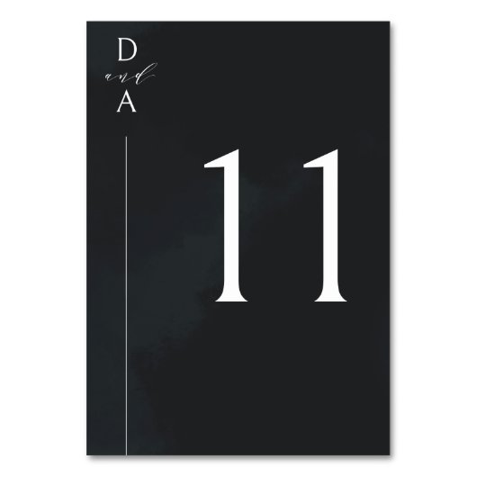 Ultramoderne minimale Schwarz/Weiß-Tischnummer Tischnummer (Vorderseite)