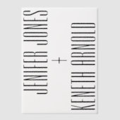 Ultramoderne Minimalistische Namen für Hochzeitssz Pergament Einladungen (Vorderseite)