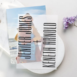 Ultramoderne Minimalistische Namen für Hochzeitssz Pergament Einladungen