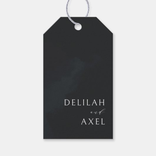 Ultramoderne Minimalistische Schwarz-Weiß-Gefallen Geschenkanhänger (Vorderseite)