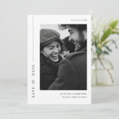 Ultramoderne Minimalistische Typografie-Foto-Hochz Save The Date (Stehend Vorderseite)