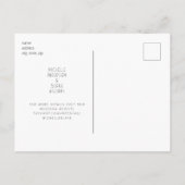 Ultramoderne Monogramm B/W Save the Date Postkarte (Rückseite)