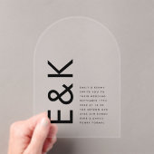 Ultramoderne Monogramm-Hochzeit Acryleinladungen (Insitu (Handheld))