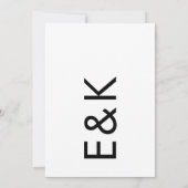 Ultramoderne Monogramm-Hochzeit Einladung (Rückseite)