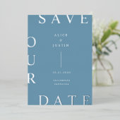 Ultramoderne Monogramm Save the Date Folieneinladung (Stehend vorne)