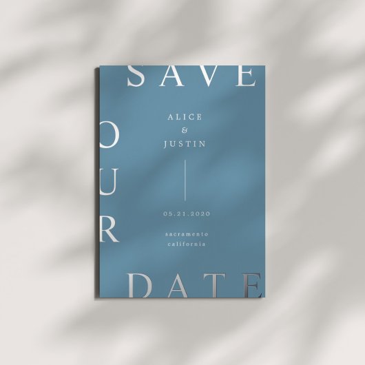 Ultramoderne Monogramm Save the Date Folieneinladung