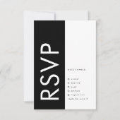 Ultramoderne, muffige Big Monogram Funky Wedding RSVP Karte (Vorderseite)