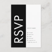Ultramoderne, muffige Big Monogram Funky Wedding RSVP Karte (Vorderseite)