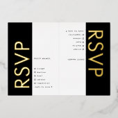 Ultramoderne, muffige schwarze Namen 2 x UAWG GOLD Folieneinladung (Vorderseite)