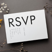 Ultramoderne, mutige Big NAMES Einfache Hochzeit RSVP Karte