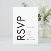 Ultramoderne, mutige Big NAMES Einfache Hochzeit RSVP Karte (Stehend Vorderseite)