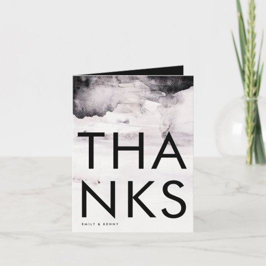 Ultramoderne neutrale Hochzeit Dankeskarte (Vorderseite)