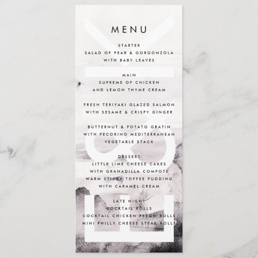 Ultramoderne neutrale Hochzeit Menükarte (Vorderseite)