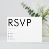 Ultramoderne neutrale Hochzeit RSVP Karte (Stehend Vorderseite)