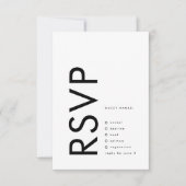 Ultramoderne neutrale Hochzeit RSVP Karte (Vorderseite)