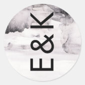 Ultramoderne neutrale Hochzeit Runder Aufkleber (Vorderseite)