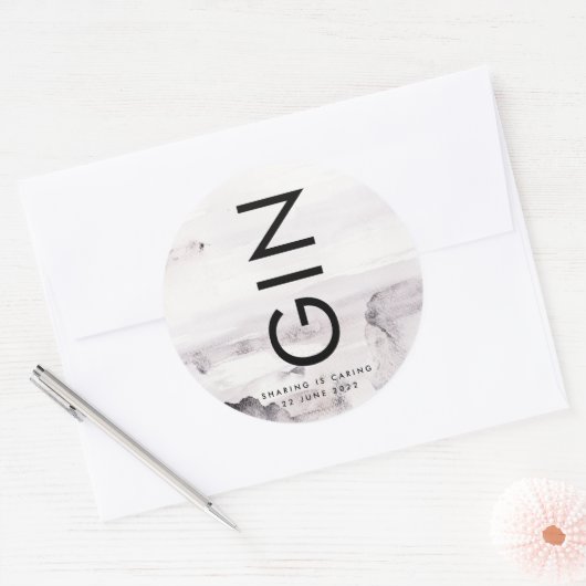 Ultramoderne neutrale Hochzeit Runder Aufkleber (Umschlag)