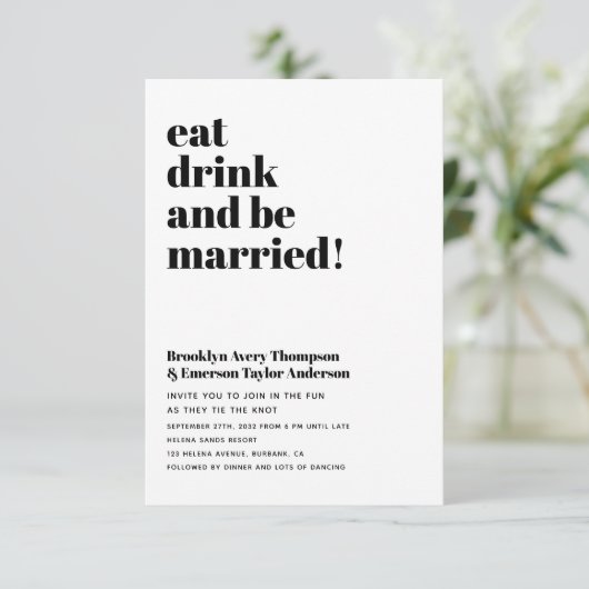 Ultramoderne QR-Hochzeit Einladung (Stehend Vorderseite)