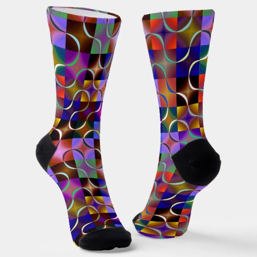 Ultramoderne Quadrate mit Akzent-Linie Socken (Gewinkelt)