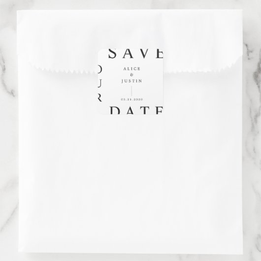ultramoderne Save the Date Aufkleber (Tasche)