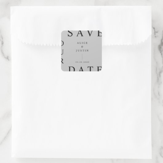 ultramoderne Save the Date Aufkleber (Tasche)