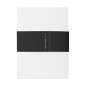 Ultramoderne Schwarz-weiße Hochzeit mit Big Monogr Einladungsbanderole (Rückseitenbeispiel)