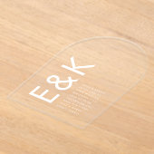 Ultramoderner Mongram-Hochzeitsbogen Acryleinladungen (Ablage )